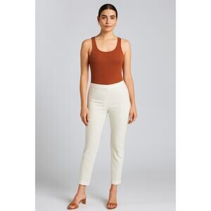 Isabel Marant Étoile Ecru White Linen Blend Cropped Trouser Pants Size 36 / US 2